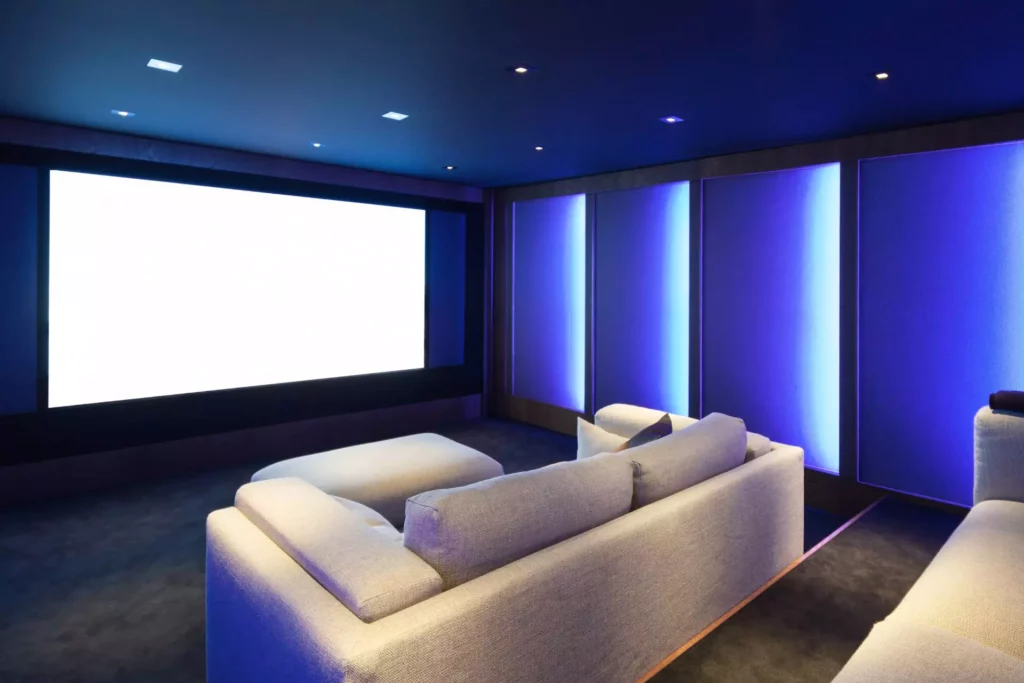 sectional sofas in small home theater
