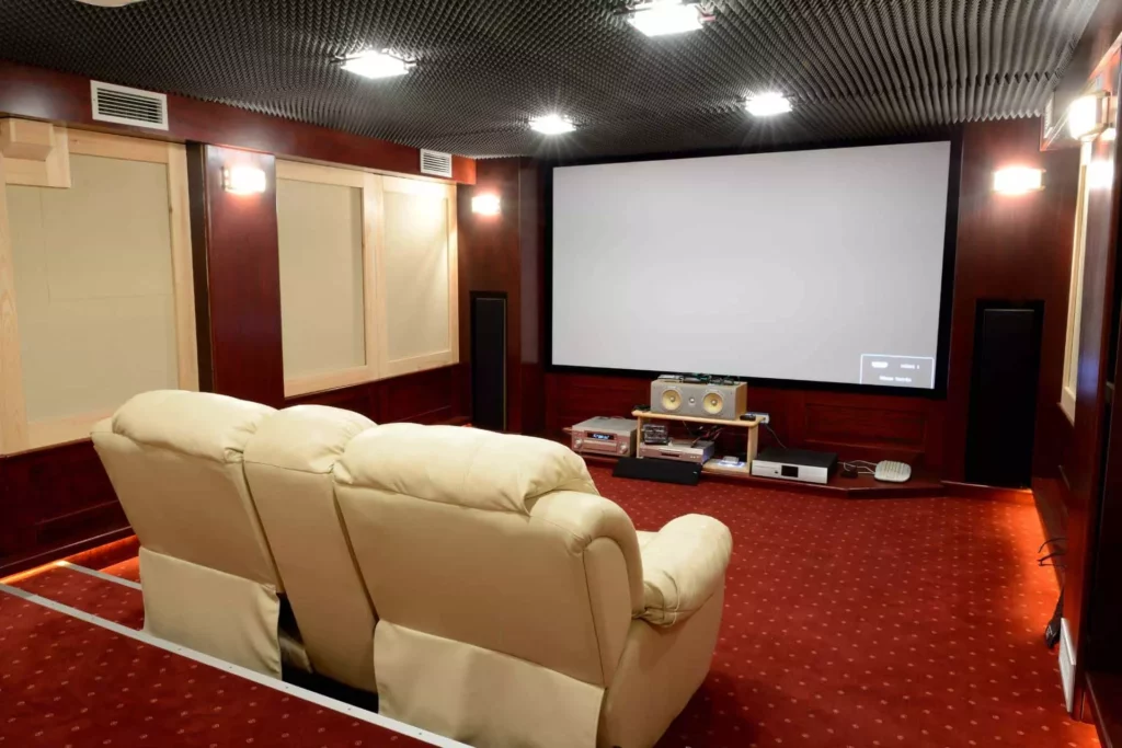 small home theater with soundproofing