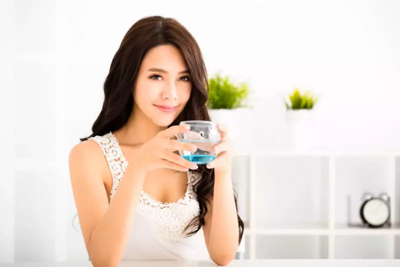 woman drinking clean water