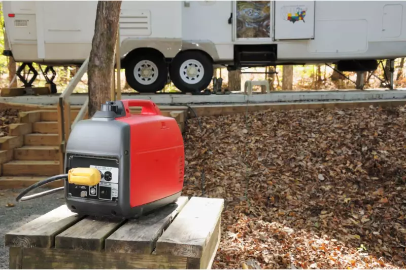 portable generator at campsite