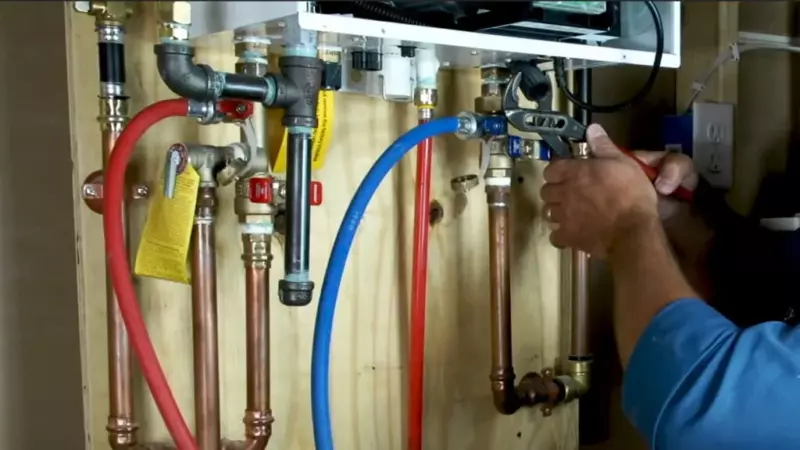 removing a tankless water heater filter