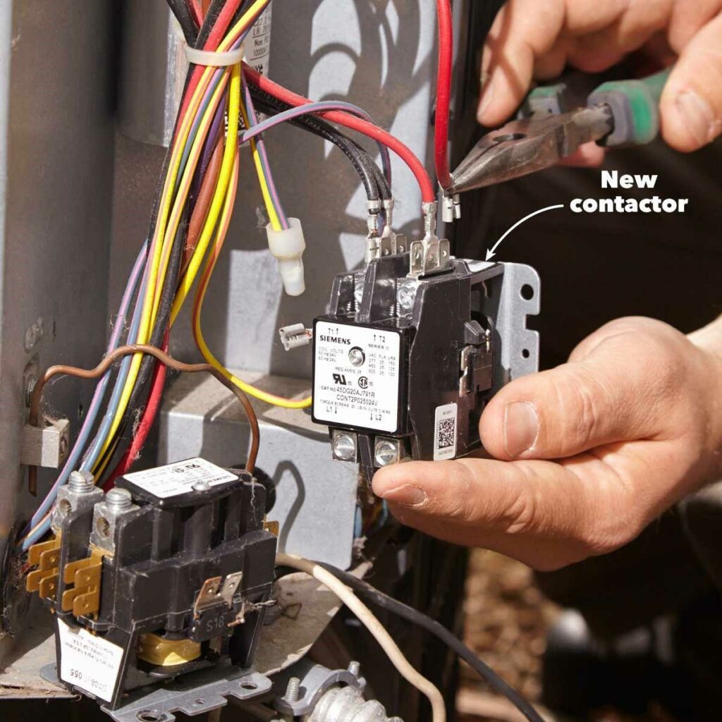replacing a failed contactor in a DIY air conditioner repair