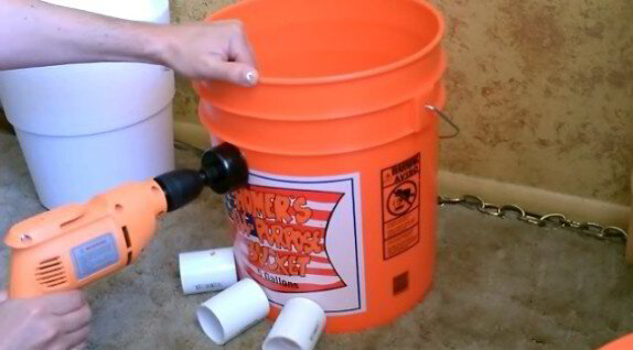 drilling bucket to make diy air conditioner