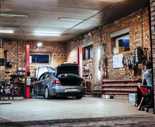 Vehicle in a cool garage