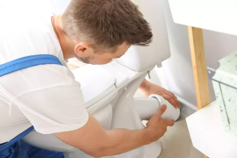 fixing a damaged toilet