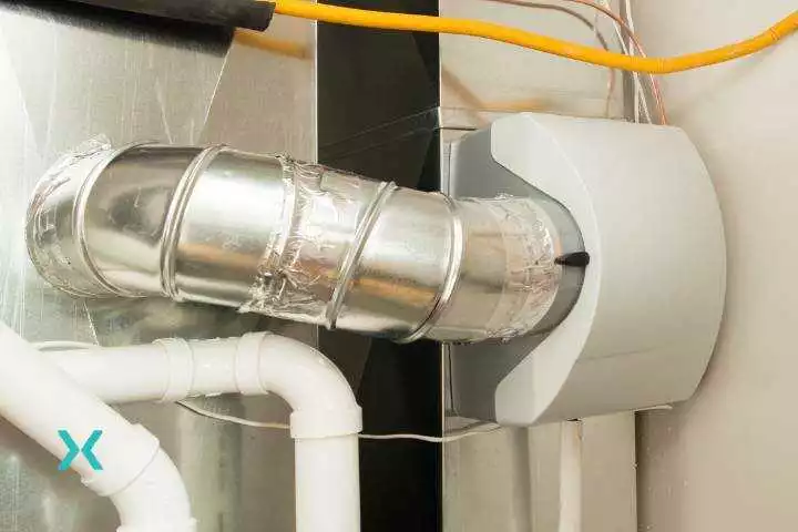 A whole-home humidifier on a furnace