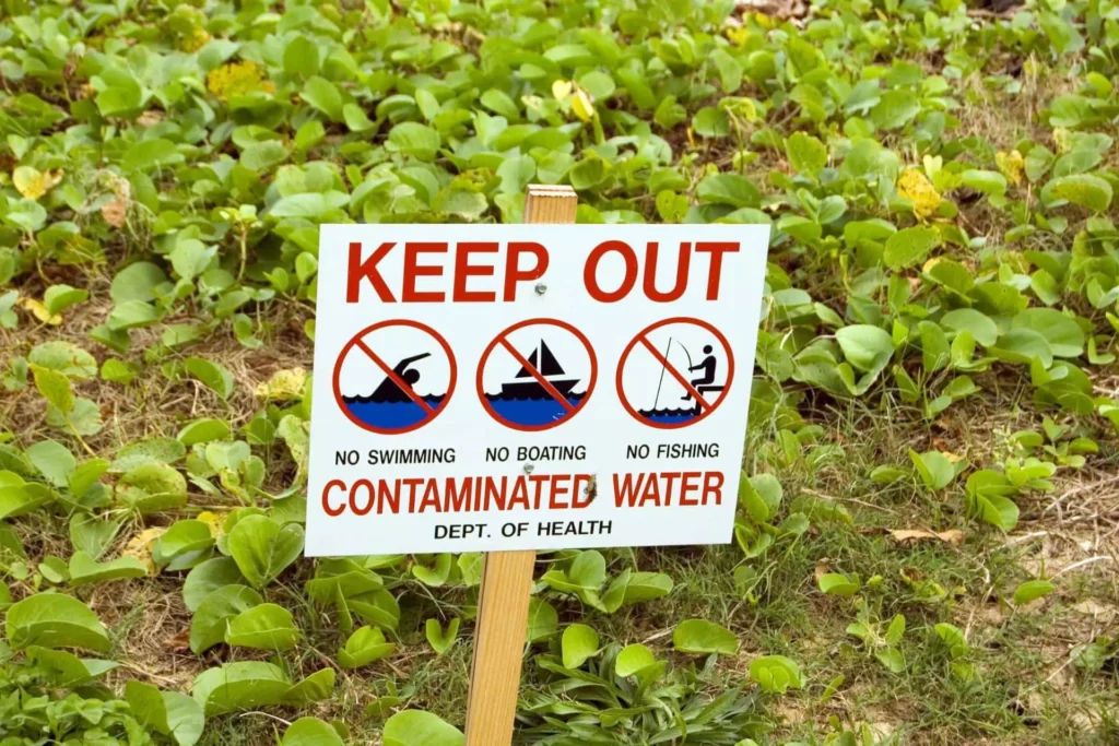 contaminated water sign
