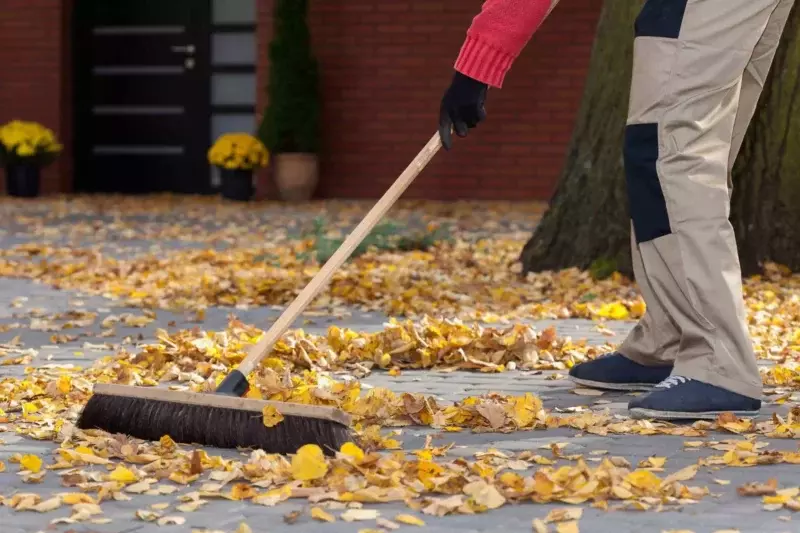 sweeping driveway