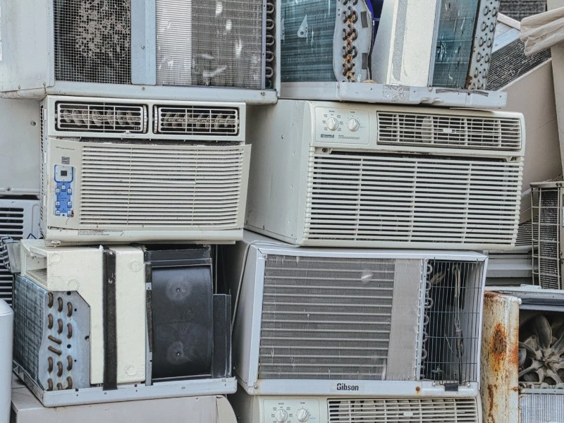 collection of old window ac units