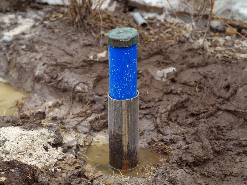 well water pipe showing cap