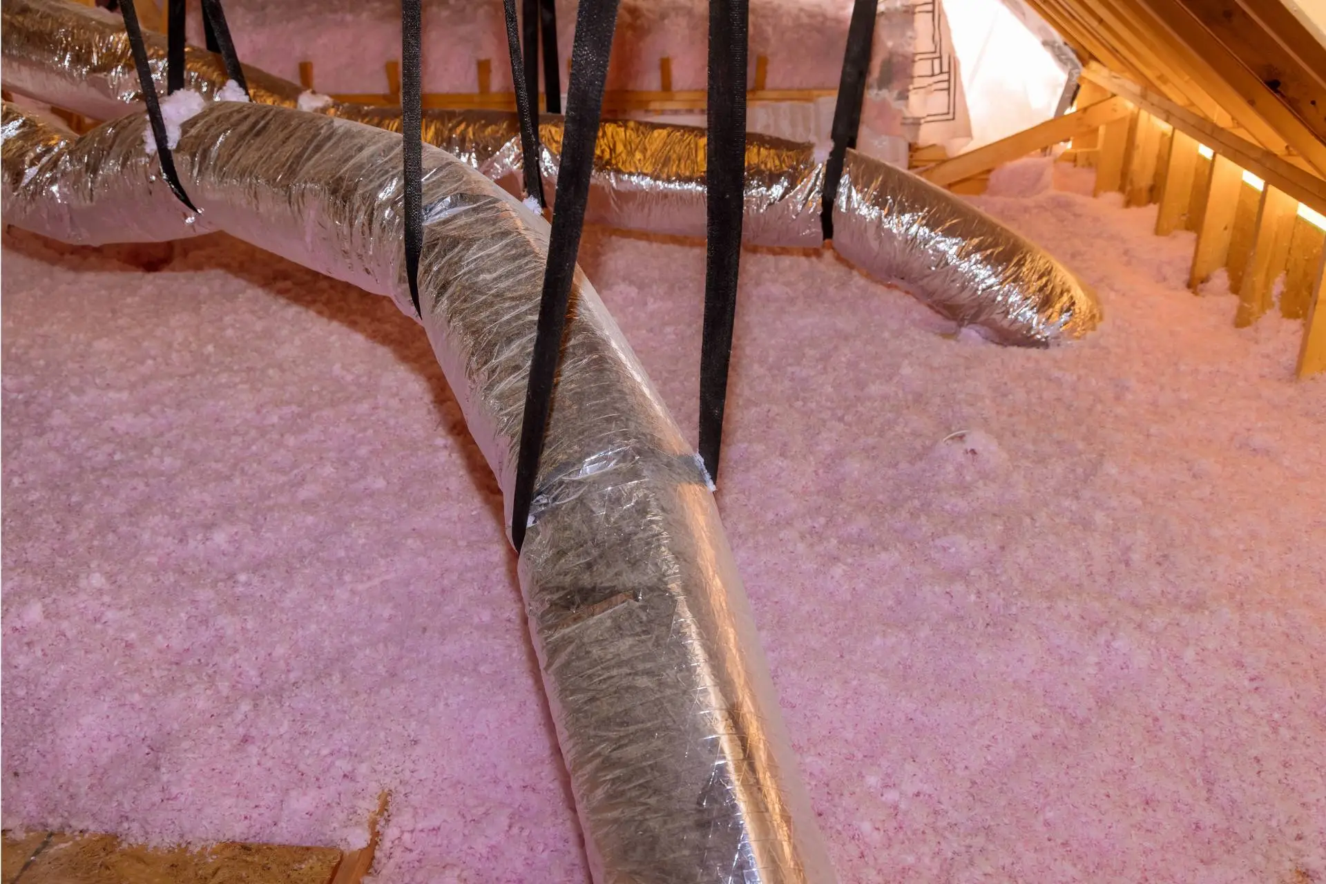 attic insulation with ductwork