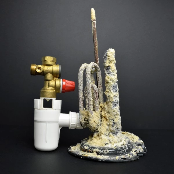 limescale on water heater element