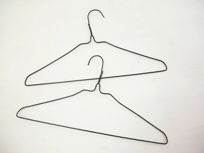 pair of wire coat hangers