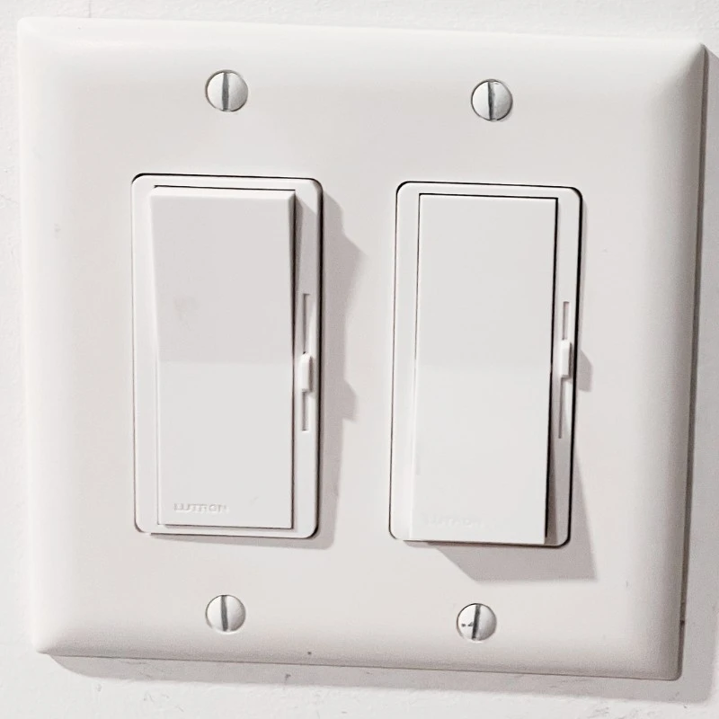 rocker style electrical switch with dimmer