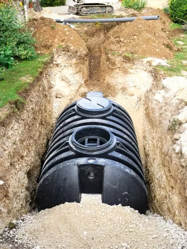 septic tank during construction