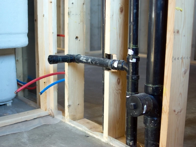rough in plumbing during construction